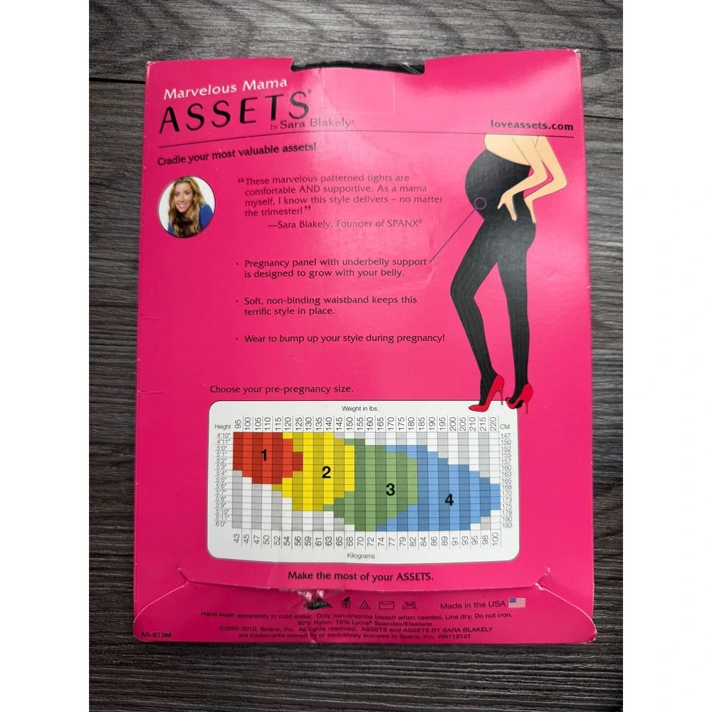 Marvelous Mama Assets by Sara Blakely‎ Maternity Opaque Stripe Tights Size 2